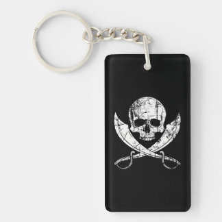 Jolly Roger Pirate Flag Skull and Cross Swords Key Ring