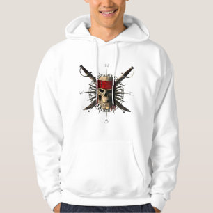 Jolly Roger Pirate Skull and Swords Pirate Compass Hoodie