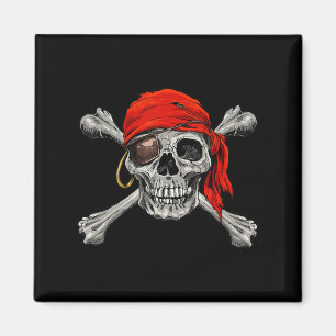 Jolly Roger Pirate Skull Crossbones Halloween Cost Magnet