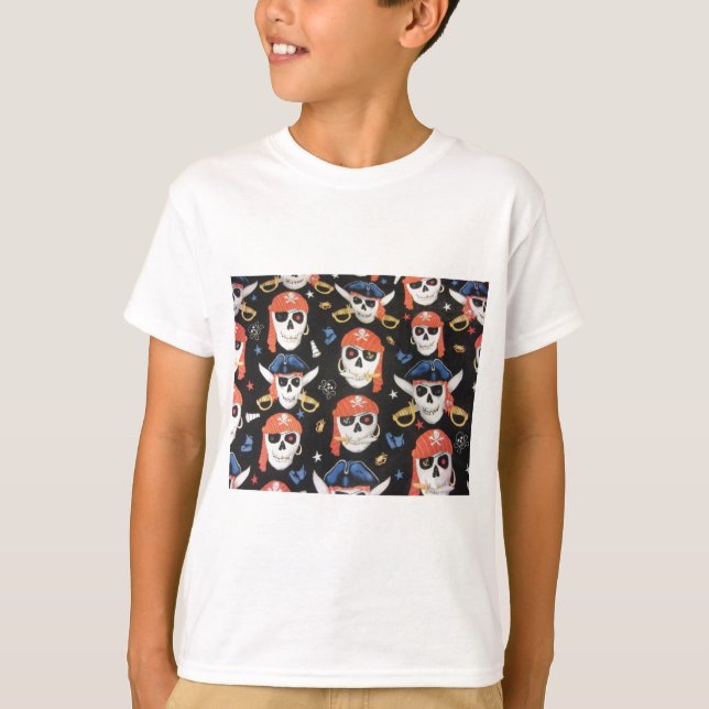 Jolly Roger Pirate Skulls T-Shirt (Front)