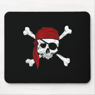Jolly Roger Pirate Tee Fun Pirates Skull And Cross Mouse Pad