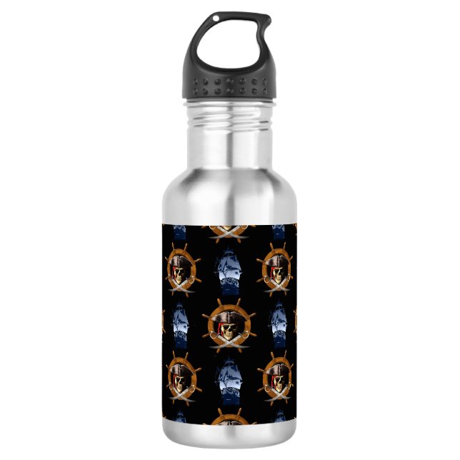 Jolly Roger Pirate Wheel 532 Ml Water Bottle (Front)