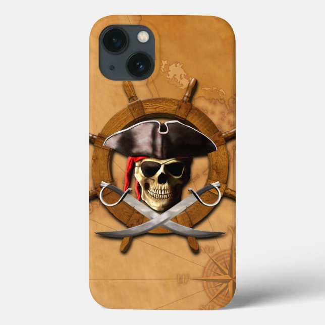 Jolly Roger Pirate Wheel Case-Mate iPhone Case (Back)