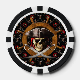 Jolly Roger Pirate Wheel Poker Chips