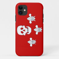 JOLLY ROGER SKULL AND THREE LILIES FLAG