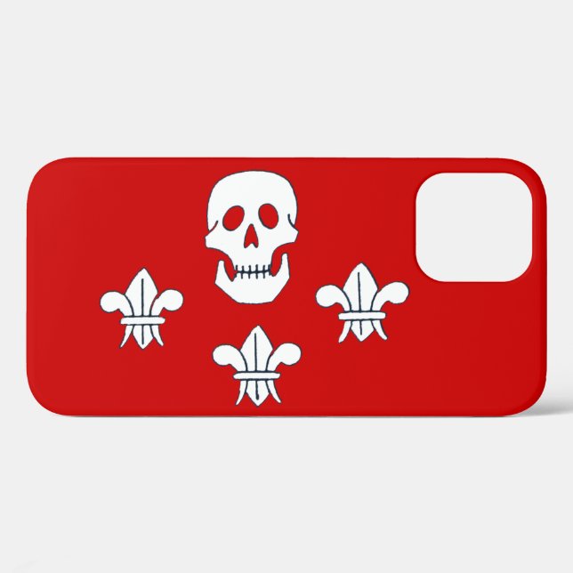 JOLLY ROGER SKULL AND THREE LILIES FLAG Case-Mate iPhone CASE (Back (Horizontal))