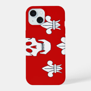 JOLLY ROGER SKULL AND THREE LILIES FLAG iPhone 15 CASE