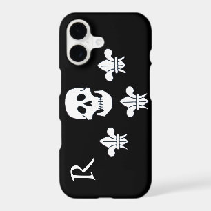 JOLLY ROGER SKULL AND THREE LILIES FLAG MONOGRAM