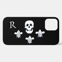 JOLLY ROGER SKULL AND THREE LILIES FLAG MONOGRAM
