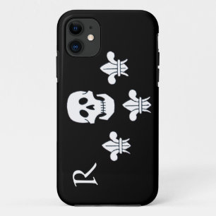 JOLLY ROGER SKULL AND THREE LILIES FLAG MONOGRAM Case-Mate iPhone CASE
