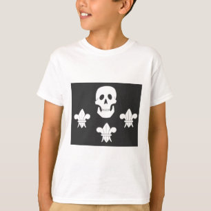 JOLLY ROGER SKULL AND THREE LILIES FLAG T-Shirt