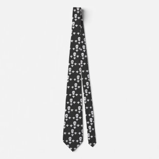 JOLLY ROGER SKULL AND THREE LILIES FLAG TIE