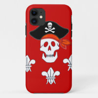 JOLLY ROGER SKULL, PIRATE HAT  AND THREE LILIES