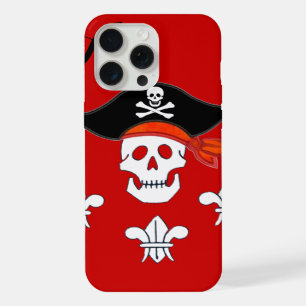 JOLLY ROGER SKULL,PIRATE HAT,THREE LILIES MONOGRAM iPhone 15 PRO MAX CASE