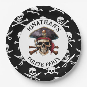 JOLLY ROGER  SKULL PIRATE Paper Plate