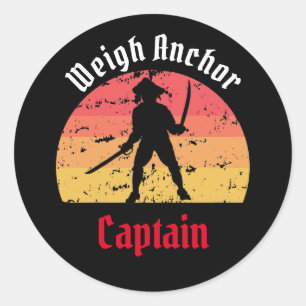 Jolly Roger Sunset  Classic Round Sticker