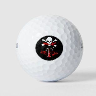 Jolly Roger T Monogram Initial Golf Balls