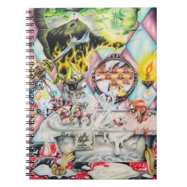 Jolly Roger the Ghost Pirate - Artwork Spiral Notebook (Front)