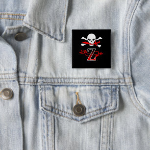 Jolly Roger Z Monogram Initial 15 Cm Square Badge