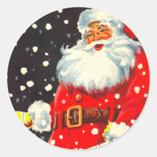 Jolly Saint Nick Round Stickers