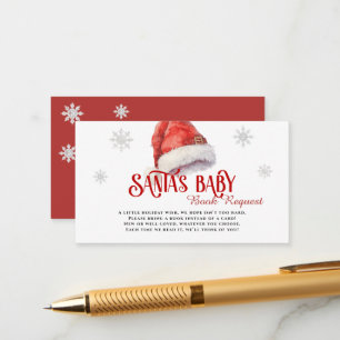 Jolly Santa Book Request Baby Shower Enclosure Card