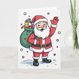 Jolly Santa Christmas Card – Blank Inside Holiday 