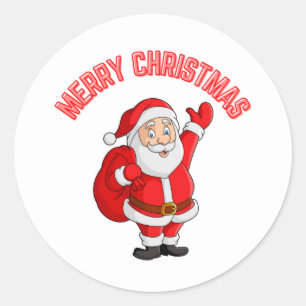 Jolly Santa Christmas Classic Round Sticker