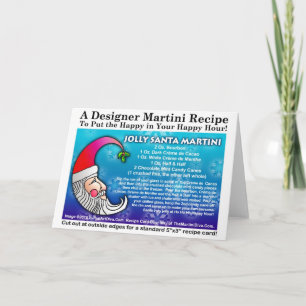 JOLLY SANTA CHRISTMAS COCKTAIL RECIPE CARD