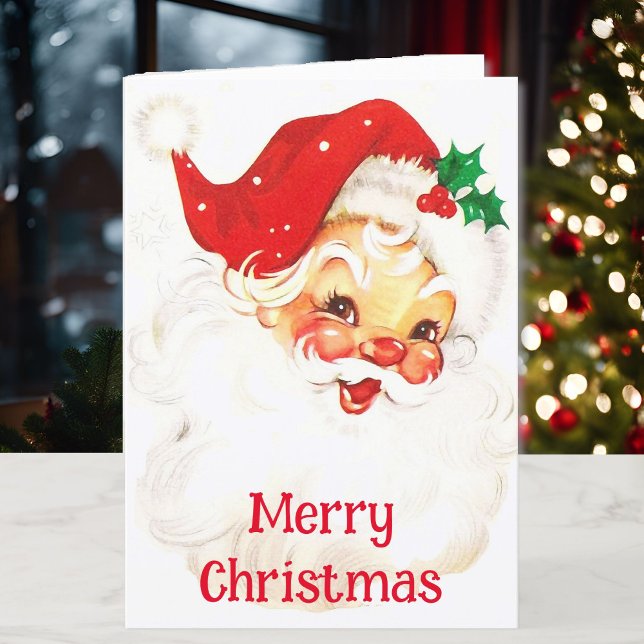 Jolly Santa Christmas Personalise Names NO Cursive Holiday Card (Creator Uploaded)
