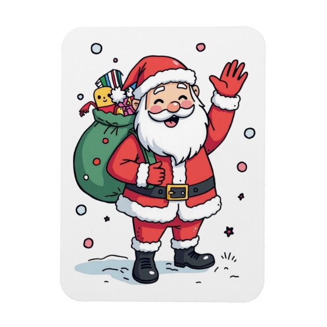 Jolly Santa Christmas Puzzle – Festive Holiday Fun Magnet (Vertical)