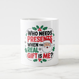 Jolly Santa Claus Brings Festive Cheer to All Large Coffee Mug