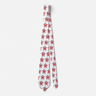 Jolly Santa Claus Calling Reindeer on Christmas Tie
