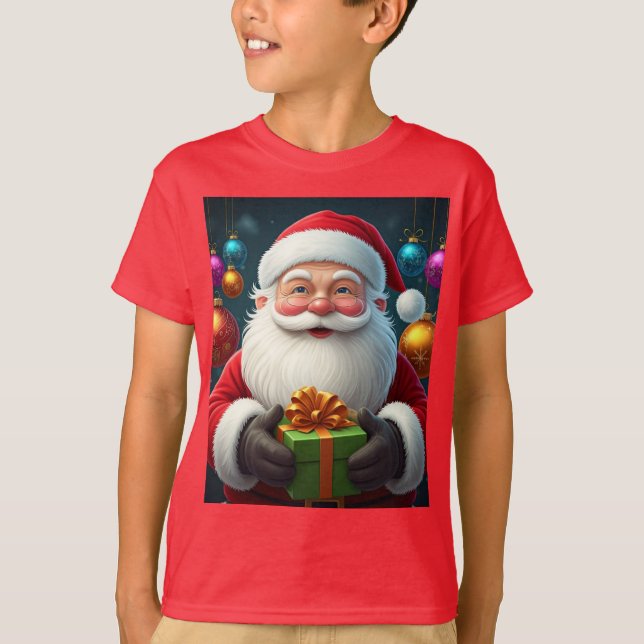 Jolly Santa Claus Christmas T-Shirt - Festive Holi (Front)
