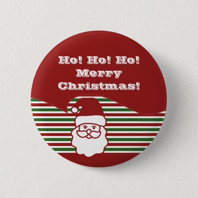 Jolly Santa Claus Customisable Button (Front)