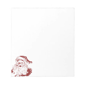 Jolly Santa Claus in Red Fun Retro Merry Christmas Notepad