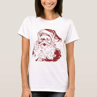 Jolly Santa Claus in Red Fun Retro Merry Christmas T-Shirt