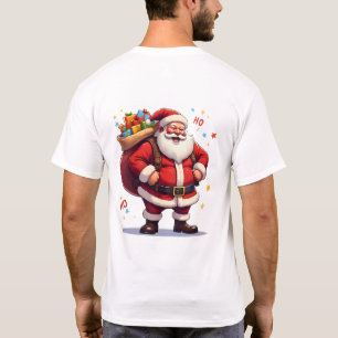 Jolly Santa Claus Laughing Ho Ho Ho with Big Bag  T-Shirt