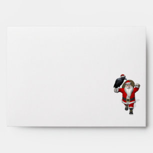 Jolly Santa Claus Loves Black Ravens Envelopes