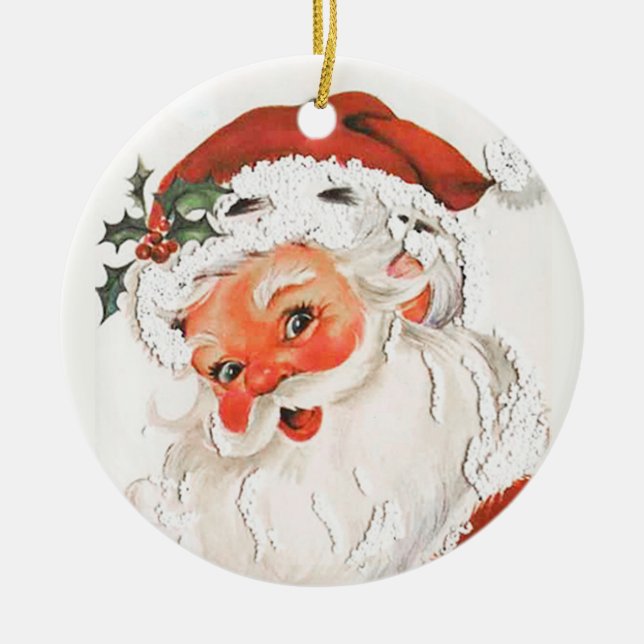 Jolly Santa Claus Vintage Ornament (Front)
