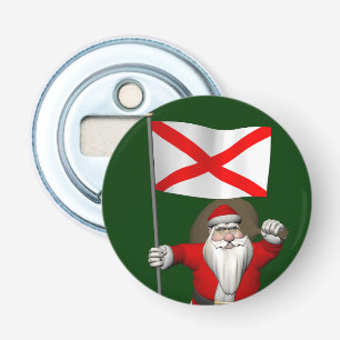 Jolly Santa Claus Visiting Alabama Bottle Opener