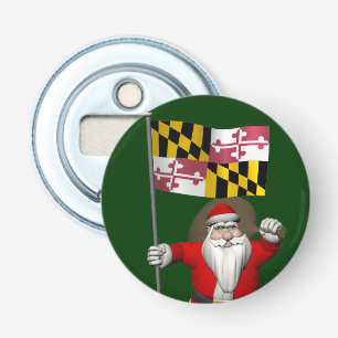Jolly Santa Claus Visiting Maryland Bottle Opener