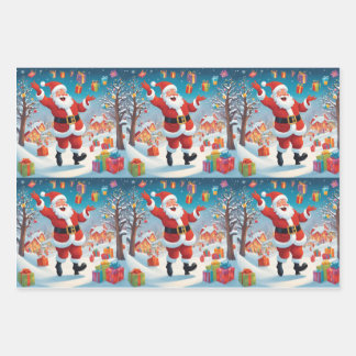 Jolly Santa Claus Wrapping Paper in Matte