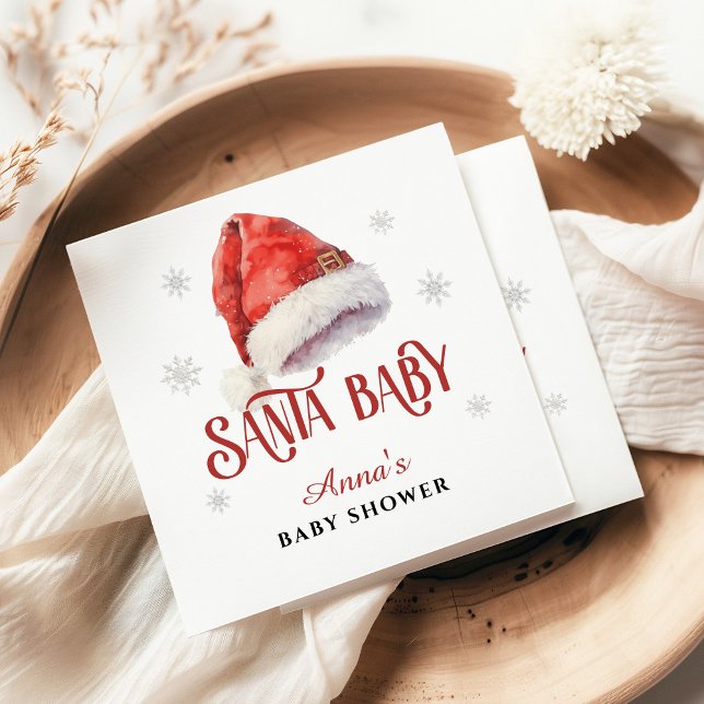 Jolly Santa Hat Baby Shower  Napkin (Creator Uploaded)