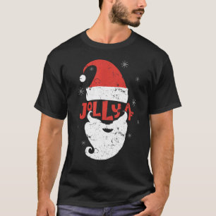 Jolly Santa Hat Beard Af Snowflakes Merry Christma T-Shirt