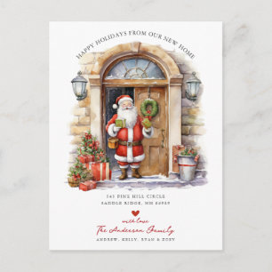 Jolly Santa Holiday Moving  Announcement Postcard
