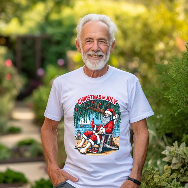 Jolly Santa Sips Beer in July T-Shirt (Creator Uploaded)