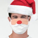 Jolly Santa Smile White Beard Funny Christmas Cloth Face Mask<br><div class="desc">This jolly Christmas holiday winter smile mask features a funny Santa Claus face with cherry red nose,  rosy cheeks,  and white beard.</div>