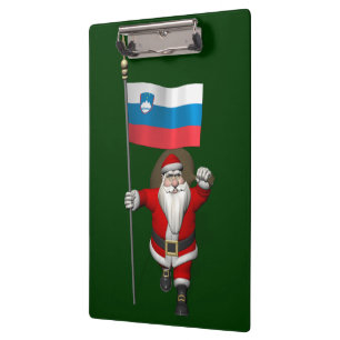 Jolly Santa Visiting Slovenia Clipboard