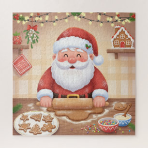 Jolly Santa's Cookie Kitchen Christmas Jigsaw Puzzle