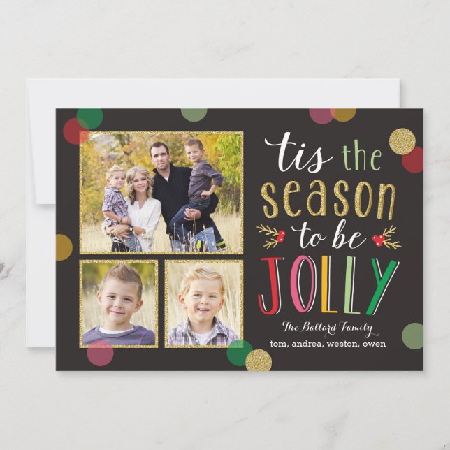 Jolly Season Holiday Photo Cards (Front)